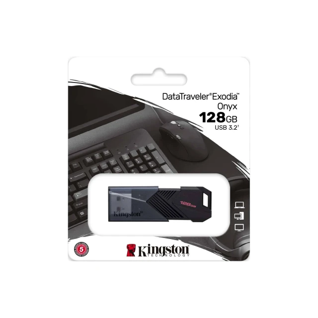 Kingston DataTraveler Exodia Onyx - 128GB USB 3.2 флаш памет